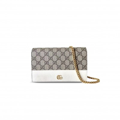 GUCCI GG MARMONT BI-COLOR WALLET ON CHAIN 497985 (20*12.5*4cm)